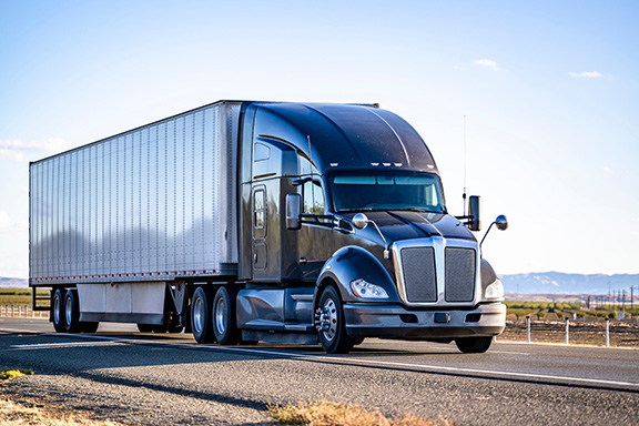 Semi-truck on road