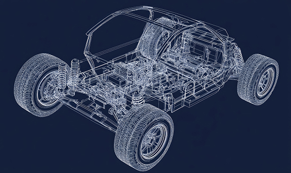 A blueprint of an ATV